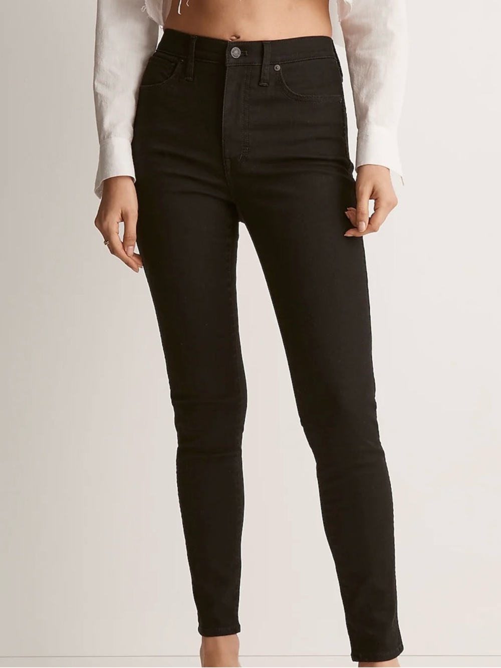 Madewell 10" High Waisted Tall Black Skinny Jeans